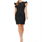 Calvin Klein Women's Ruffle-Sleeve Sheath Dress Black Size 4