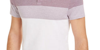 Alfani Men's Twill Striped Polo Shirt White Combo Size Large