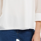 Charter Club Women's Sheer Sleeve Top White Size Petite L