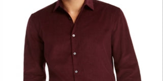 Alfani Men's Sangria Button Down Corduroy Casual Shirts Red Size XX-Large