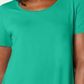 JM Collection Women's Scoop Neck Top Green Size Small