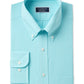 Club Room Men's Check Print Dress Shirt Aqua Size 16X32-33