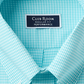 Club Room Men's Check Print Dress Shirt Aqua Size 16X32-33