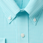 Club Room Men's Check Print Dress Shirt Aqua Size 16X32-33
