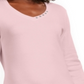 Karen Scott Women's Grommet Neck Cotton Top Pink Size Large