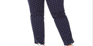 Charter Club Women's Plus Print Straight Leg Jeans Blue Size 18W