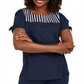 Karen Scott Women's Striped Yoke Top Blue Size X-Small