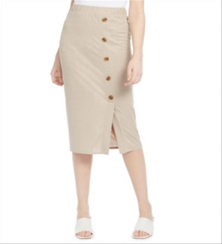 BCX Junior's Textured Knit Side Button Skirt Brown Size Small