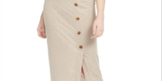 BCX Junior's Textured Knit Side Button Skirt Brown Size Small