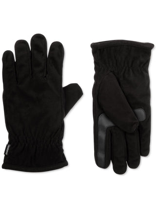 Isotoner Men's Water Repellent with a Sherpa Soft Lining Fleece Touchscreen Glove Black Size Medium