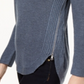 INC International Concepts Women's Waffle Knit Side Zip Tunic Sweater Blue Size XX-Large