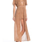 Material Girl Women's Cap Sleeve MIDI Hi Lo Dress Brown Size X-Large