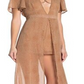 Material Girl Women's Cap Sleeve MIDI Hi Lo Dress Brown Size X-Large