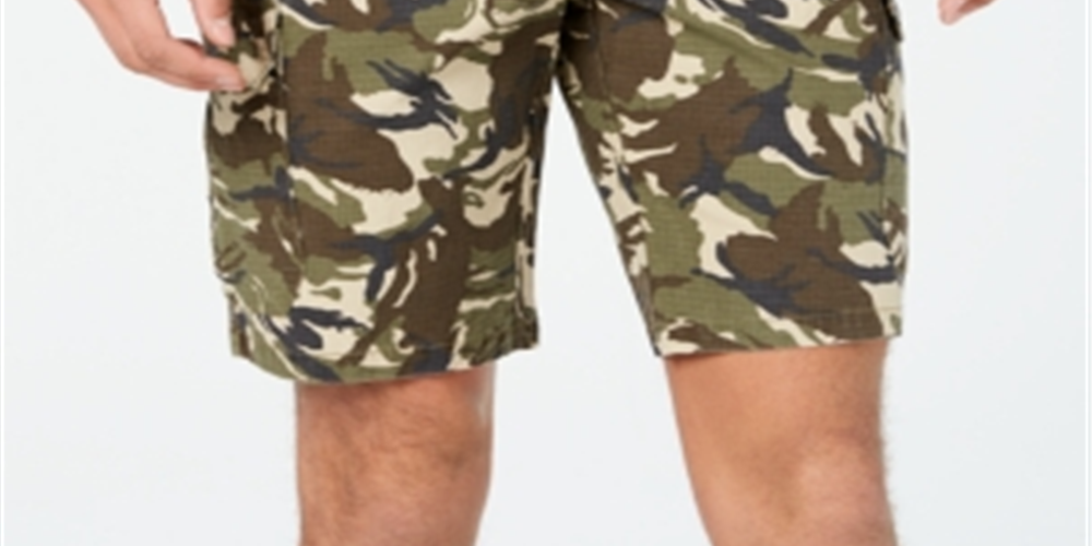 American Rag Men's Camo Drawstring Cargo Shorts Green Size Large