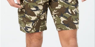 American Rag Men's Camo Drawstring Cargo Shorts Green Size Large