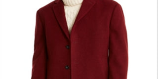 Calvin Klein Men's Prosper X Fit Overcoat Red Size 46