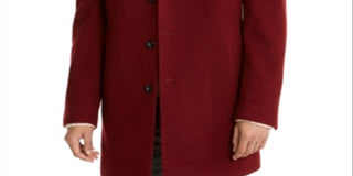 Calvin Klein Men's Prosper X Fit Overcoat Red Size 46
