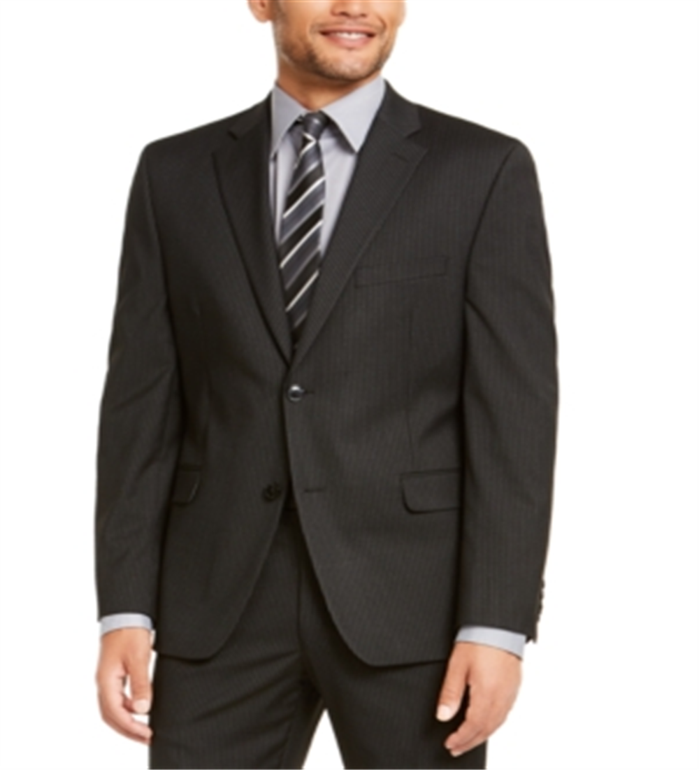 Alfani Men's Slim Fit Performance Stretch Stripe Suit Separate Jacket Black Size 52