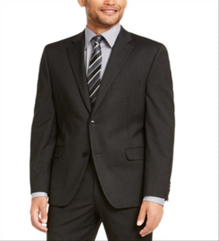 Alfani Men's Slim Fit Performance Stretch Stripe Suit Separate Jacket Black Size 52