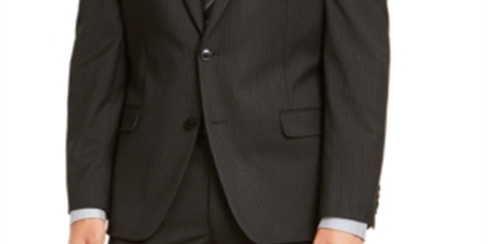 Alfani Men's Slim Fit Performance Stretch Stripe Suit Separate Jacket Black Size 52