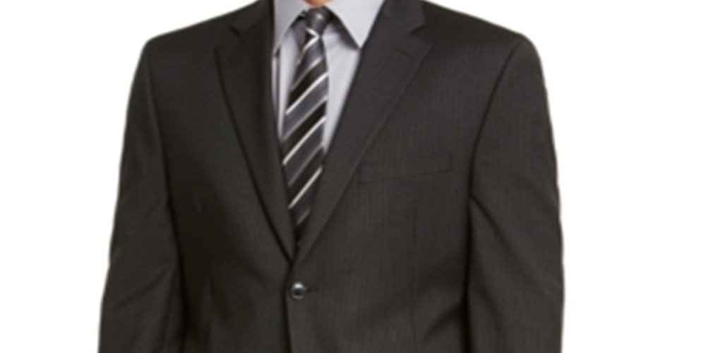 Alfani Men's Slim Fit Performance Stretch Stripe Suit Separate Jacket Black Size 50