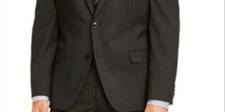 Alfani Men's Slim Fit Performance Stretch Stripe Suit Separate Jacket Black Size 50