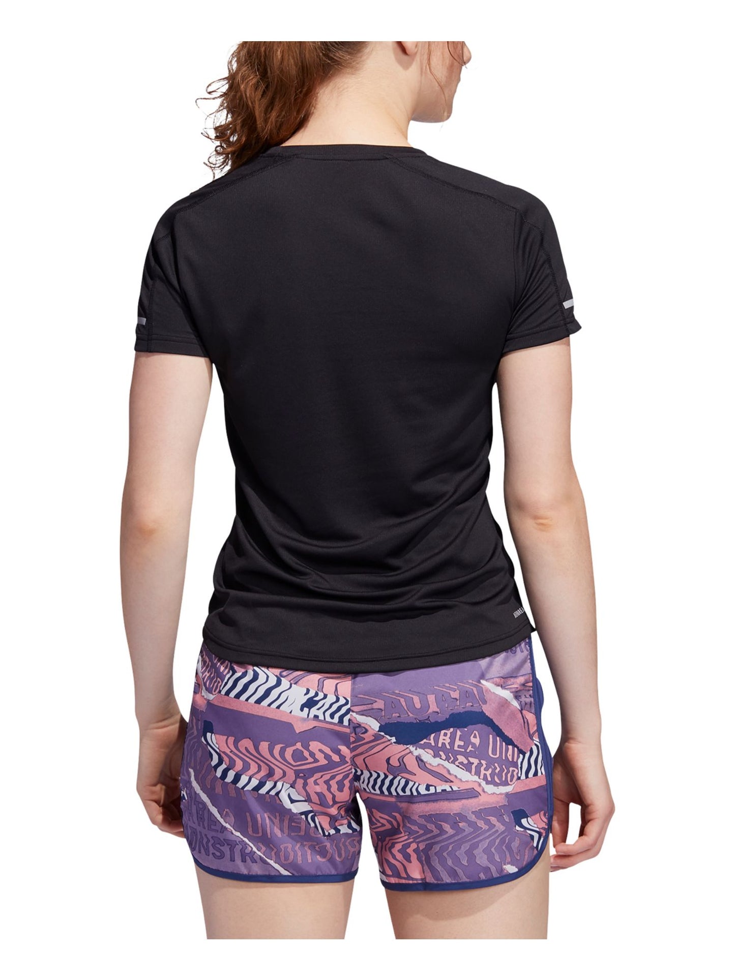 Adidas Women's Run It 3-Stripe T Shirt Black Size Large
