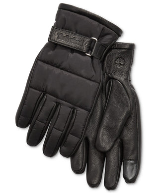 Timberland Men's Quilted Gloves Black Size Large