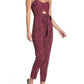 Material Girl Women's Sweetheart Neck Snake Jumpsuit Pink Size Large