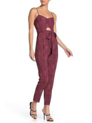 Material Girl Women's Sweetheart Neck Snake Jumpsuit Pink Size Large