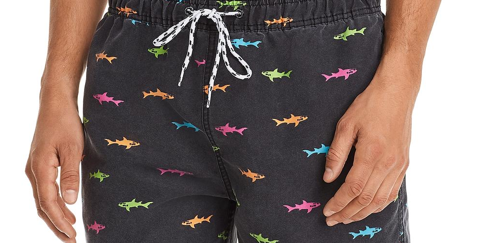 Maui Men's Logo Printed Swim Trunks Black Size Small