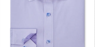 Tallia Men's Striped Collared Classic Fit Dress Shirt Purple Size 34-35