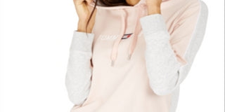 Tommy Hilfiger Women's Colorblocked Logo Hoodie Pink Size XXL