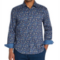 Tallia Men's Button Down Shirt Floral Stretch Blue Size Large