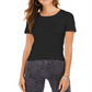 Style & Co Women's Scoop Neck T-Shirt Black Size Large