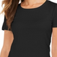 Style & Co Women's Scoop Neck T-Shirt Black Size Large