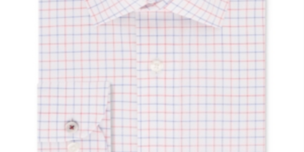 Tommy Hilfiger Men's  Check Collared Slim Fit Stretch Dress Shirt Red Size 15.5X32-33