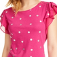 Maison Jules Women's  Foil-Dot Flutter-Sleeve Top  Pink Size Medium