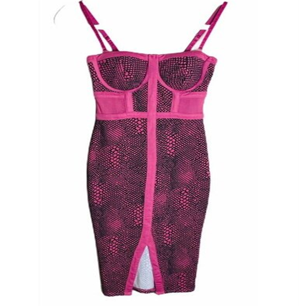 Material Girl Women's Juniors Illusion Bodycon Dress Pink Size Medium