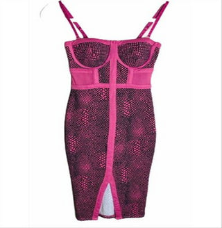 Material Girl Women's Juniors Illusion Bodycon Dress Pink Size Medium