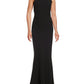 Calvin Klein Women's Sleeveless Halter Full Length Formal Sheath Dress Black Size 14