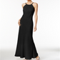 Calvin Klein Women's Sleeveless Halter Full Length Formal Sheath Dress Black Size 14