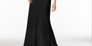 Calvin Klein Women's Sleeveless Halter Full Length Formal Sheath Dress Black Size 14