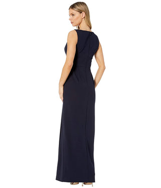 Adrianna Papell Women's Spaghetti Strap Full-Length Pencil Formal Dress Blue Size 14