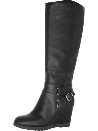 American Rag Women's Shoes Kyle Leather Closed Toe Knee High, Black sm, Size 8