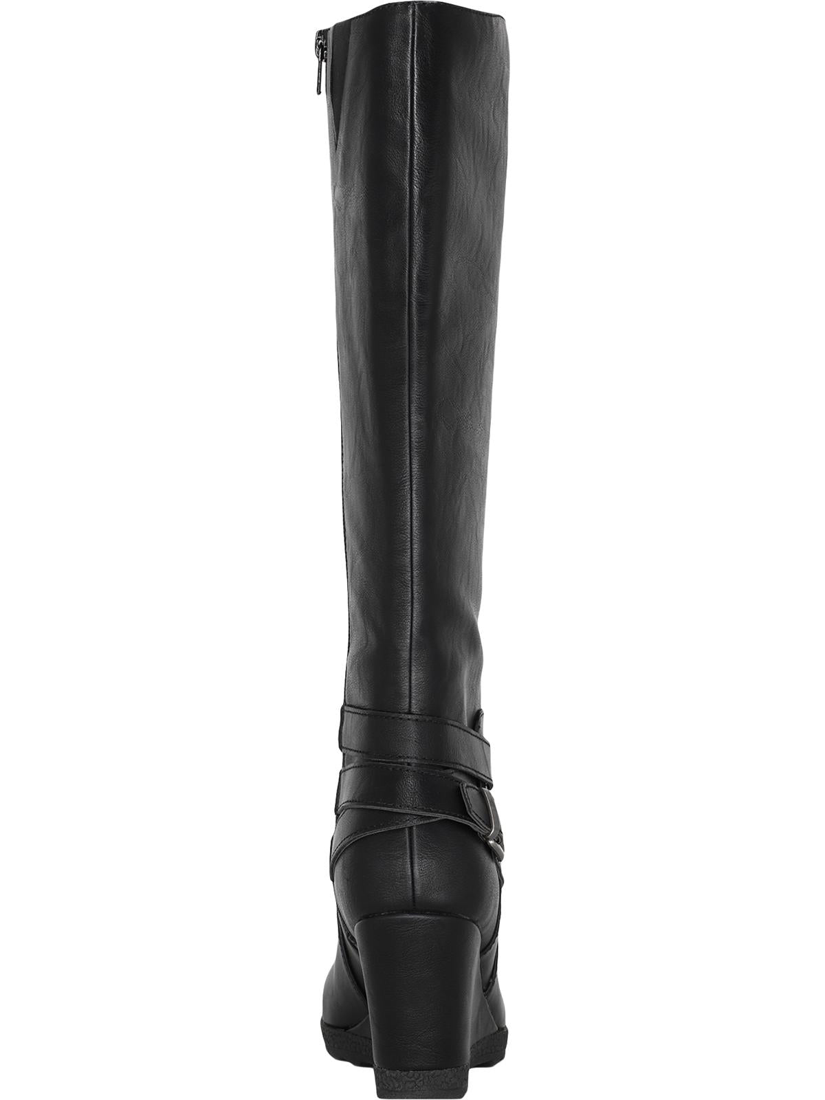 American Rag Women's Shoes Kyle Leather Closed Toe Knee High, Black sm, Size 8