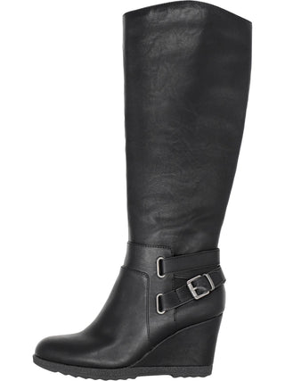 American Rag Women's Shoes Kyle Leather Closed Toe Knee High, Black sm, Size 8