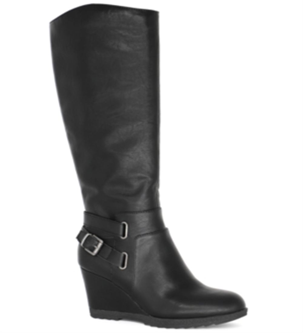 American Rag Women's Shoes Kyle Leather Closed Toe Knee High, Black sm, Size 8