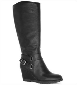 American Rag Women's Shoes Kyle Leather Closed Toe Knee High, Black sm, Size 8