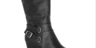 American Rag Women's Shoes Kyle Leather Closed Toe Knee High, Black sm, Size 8